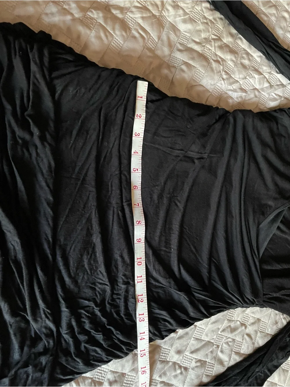 H&M Black Long-Sleeve Ruched Wrap Dress